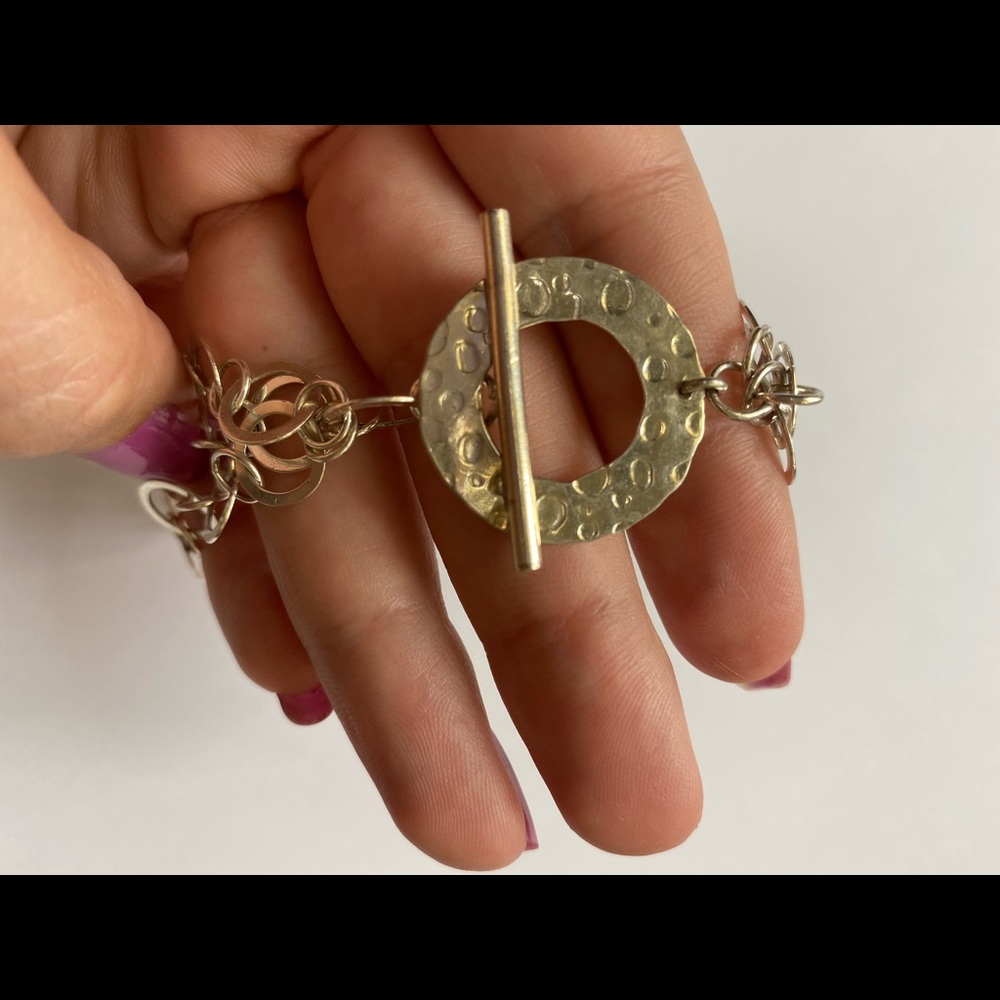 Chunky Geometric Sterling Silver Bracelet View 2